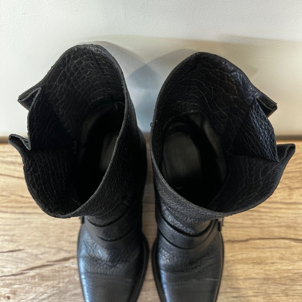 Miu Miu PRADA Bisonte Motorcycle Boots BLACK 7.5 - Picture 6 of 9